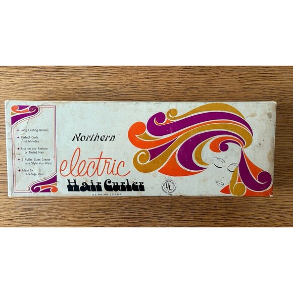 Vintage Northern Electric Pink Hair Curler with 3 Rollers, Box & Instructions - Picture 2 of 7